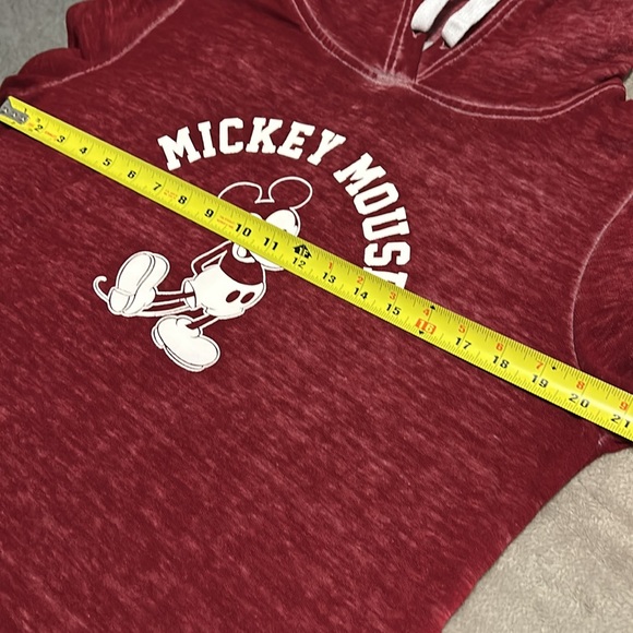 Mickey Mouse Disney dark red distressed juniors lightweight sweatshirt XL hoodie - Picture 6 of 12